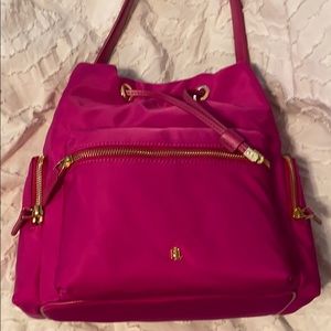 New with tags, Ralph Lauren fuchsia hand bag! Med